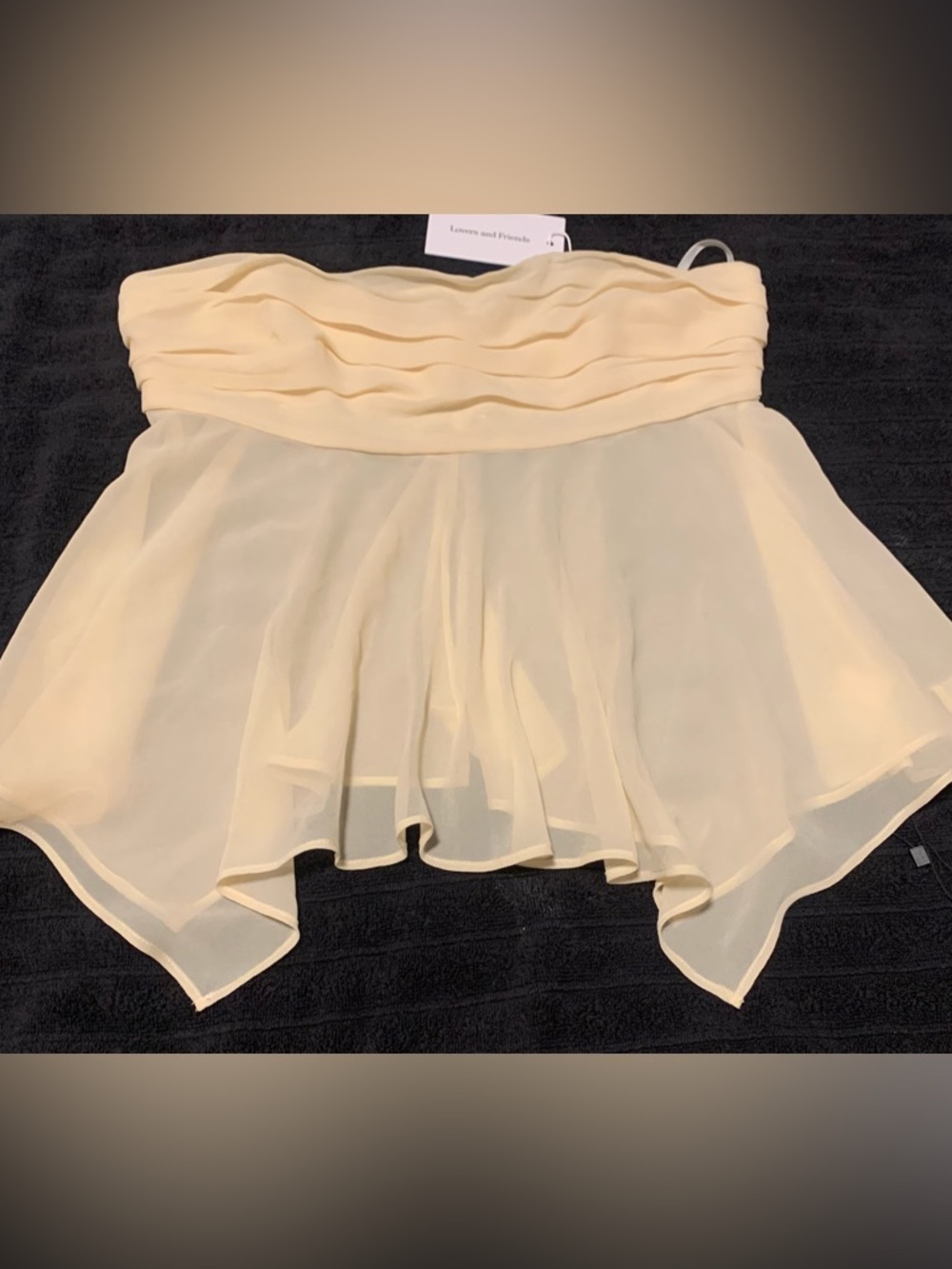 Lovers + Friends Cream Handkerchief Hem Mini Skirt